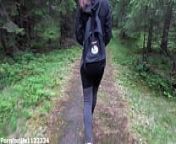 Hiking adventures fucking bubble butt hiker next to the tree with cumhot on her ass from bull fuck gir