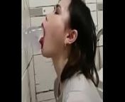 Asian deepthroating a dildo from dildo deepthroat