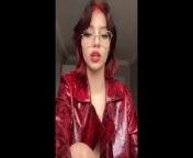Brunette in Red Jacket Sucks a Toy and Gets Horny from asian hottie uwu tofu sucks amp fucks bbc as faye valentine