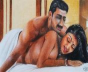 Erotic Art Or Drawing Of Sexy Indian Woman enjoying First Night with Husband from indian aunty with husband friend hot xxx