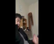 Cute Asian guy with a throbbing cock cums and moans from 陈若初