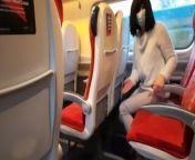 Public dick flash in the train ended up with risky handjob and blowjob from a stranger. Got caught. from katie71