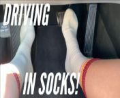 Cute Feet Driving in Long Socks from kuma za wanawake wa ke