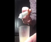 loading a syringe of my thawed cum loads to inject into my wife's pussy  from degel