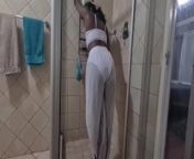 Standing in the shower and pissing in my summer beach outfit | soaking wet clothes from indian desi piss