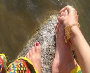Foot fetish on mountain River - RandiSEXinMumbai from indian feet on heels