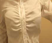 Crossdresser, bra is seen through the blouse! from blouse bra mms sex