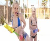Petite Blonde Elsa Jean Eats The Creampie Outta Piper Perri's Pussy from kety perry pussy