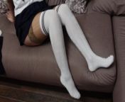Schoolgirl Show Feet in Knee Socks and Change Dress Knee Socks Nylon Pantyhose Foot Fetish part 3 from girls hostel dress washing change bath hidden cam
