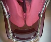 pussy playing on my pink glass chair from 8 priya milking