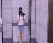 Crossdresser | Trap Girl Dick Flash With Short Jeans, And Jerk off In Public Toilet from 2997 hollywood