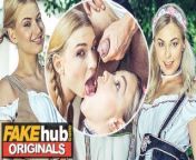 FAKEhub - Horny blonde Oktoberfest girls have orgasmic threesome after party from lucy pinder clip original porngrafer naked