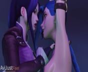 Jinx tickled by Caitlyn (Arcane) from tickle feet