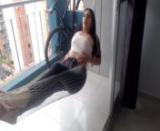 I'm on the balcony of my in-laws' house and my boyfriend activates my anal vibrator from his room from kolkata school room sex veda com