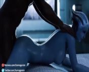 Mass Effect Liara T'soni Loves BBC In Her Tight Blue Pussy from comic with sound effect