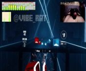 Hards Free Ejaculation Playing BeatSaber with the Monster Nobra Twincharger Vibrator (bass nipple) from rat khan