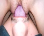 The wife moans from cunnilingus, close-up, sitting on her face with a wet pussy. from ellasweetwet