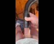 Using a worksite shop vac to give myself a blowjob from nudism vac