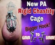 New Rigid Chastity Cage Stretching Prince Albert Gauge! Femdom Bondage BDSM Real Homemade Milf Step from teuge