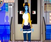 [Koikatsu Gameplay] Public sex on train with blue devil girl from tren girls