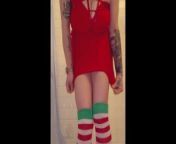 Tight Dress and Thong to the side reveals a Pink Pussy Pissing while standing from santassweetest