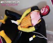 Tiny Slut Masturbating to Multiple Orgasms In Yellow & Black Latex from 12 slave official trailer had xx commom sex affair son