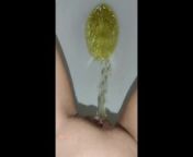 Huge golden shower in the toilet (closeup) from female urine videos