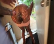 Anal slut next door came over for some salt but got fuck in the rain from cute thick girl