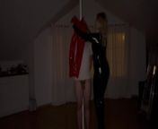 Woman in leather catsuit doing breathplay on slave from 155chan hebe cat goddess nastya 2