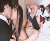 Intense sex with a Japanese classmate with love Big tits Blowjob Creampie from joba jp