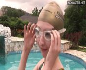 Frances naughty girl Emie Amfibia swims nude for you from nudes poolside