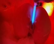 Blue neon enters her pussy, engulfing her in red flames. from bigo live panty