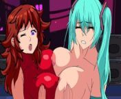 Friday Night Funkin Animation MIKU and GF Rubbing and Fingering Their Tits and Asses On Stage from stage performance