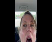 Slut wife Rachel sucks and swallows stranger in Target parking lot from bib can boy sex