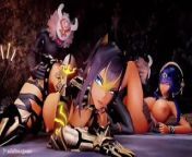 3D Animation Porn Candace & Dehya Group sex gangbang by monster (zxc77133) [genshin impact] from zxm