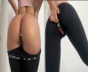 fitness girl puts on a hot show in ripped leggings with her amazing ass from fa pro