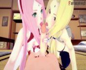 Tsunade y Sakura Threesome | Pov and normal Full hentai video from bhabi normal delivery video in hospital
