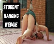 Student Hanging Wedgie funny blonde teen from japanese milf school interview photo shoot