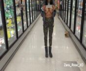Flashing my tits in the grocery store from zara