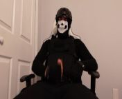 Masked Ghost Cosplay Cums While Masturbating from xhnst